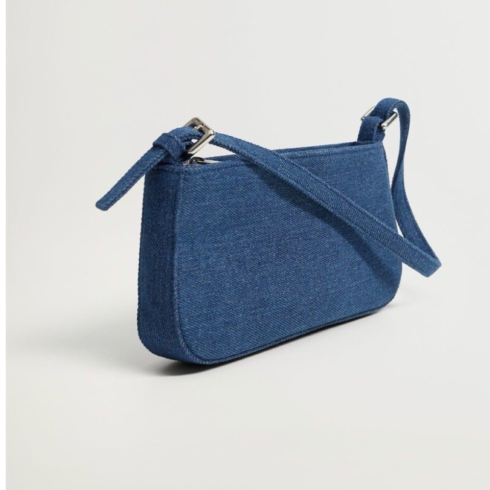 Mango Baguette Denim Bag